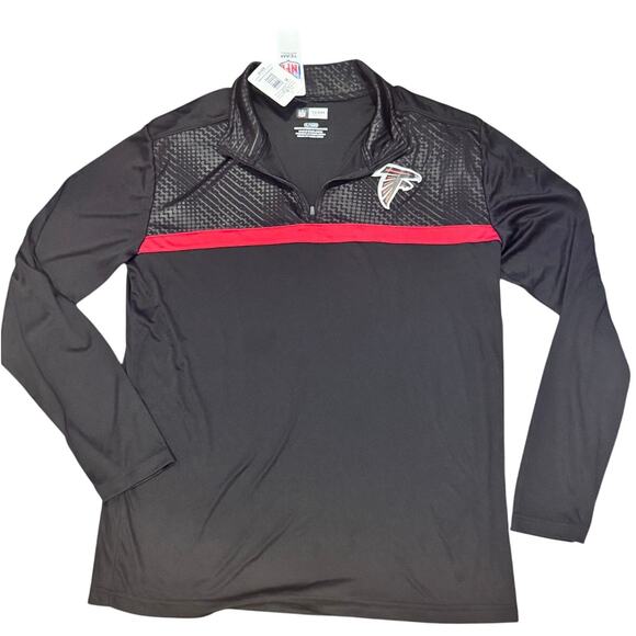 NFL Football Adidas Atlanta Falcons Climalite Quarter-zip pullover Jacket - Picture 1 of 5